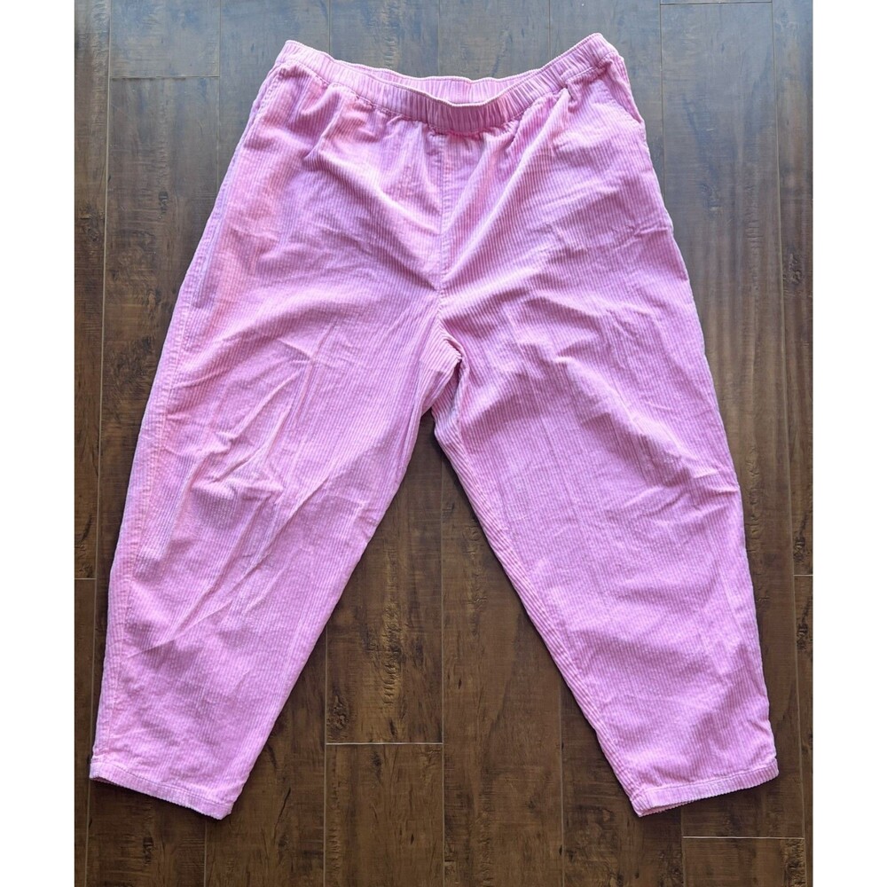 ASOS Design Women's Cord Barrel Trousers Pink Size 18 Pull on Academia Preppy